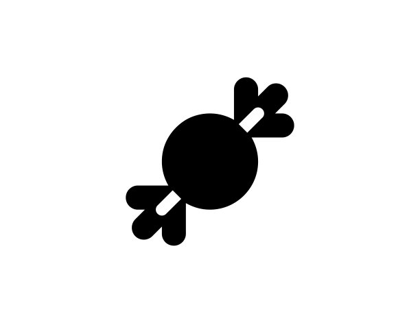 糖果矢量图标。孤立的糖果包装扁平符号-向量图片下载