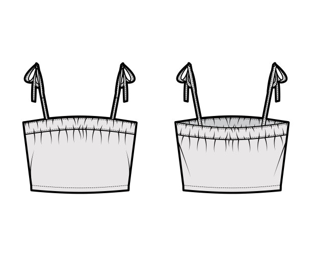 坦克领带带露脐装技术时尚插画与皱，超大，腰长。平装外套衬衫图片下载