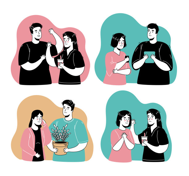 一组八人做活动人物图片下载