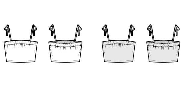 坦克领带带露脐装技术时尚插画与皱，超大，腰长。平装外套衬衫图片下载