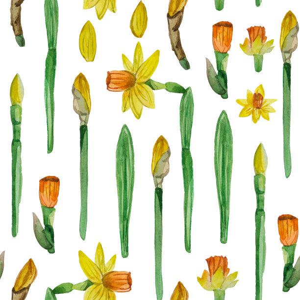 水彩无缝图案的主题是春天图片下载