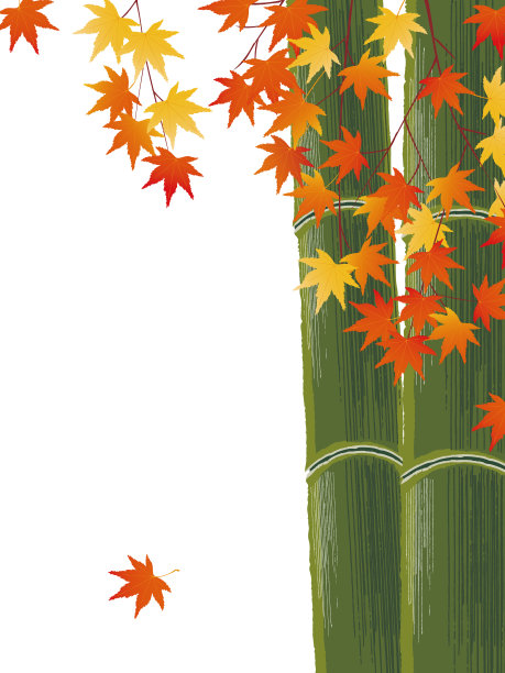 秋叶和竹子的背景图片下载