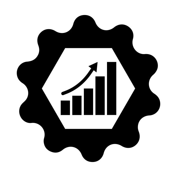 效率概念齿轮图标与条形图和箭头。黑色符号孤立在白色背景上。矢量插图。图片下载