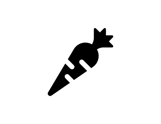 胡萝卜矢量图标。孤立鲜橙胡萝卜扁标志图片下载