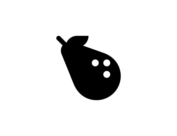 梨矢量图标。孤立的青梨象征着水果的鲜嫩扁平图片下载