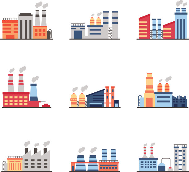 捆绑工业工厂设置图标图片下载