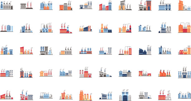 捆绑工业工厂设置图标图片下载
