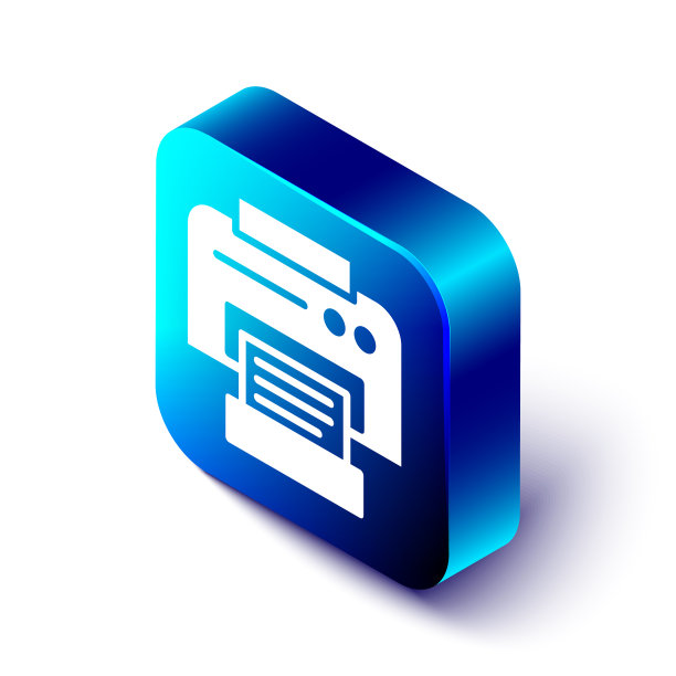 等距打印机图标孤立在白色图片下载