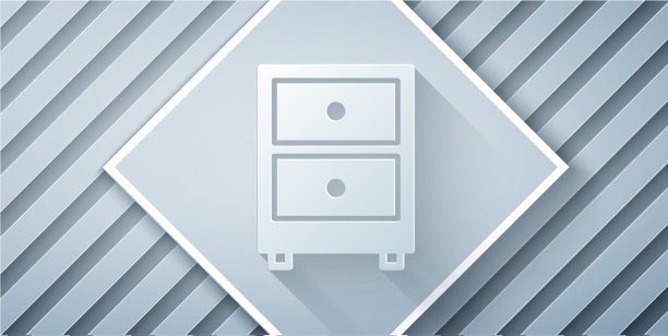 剪纸抽屉与文件图标隔离图片下载