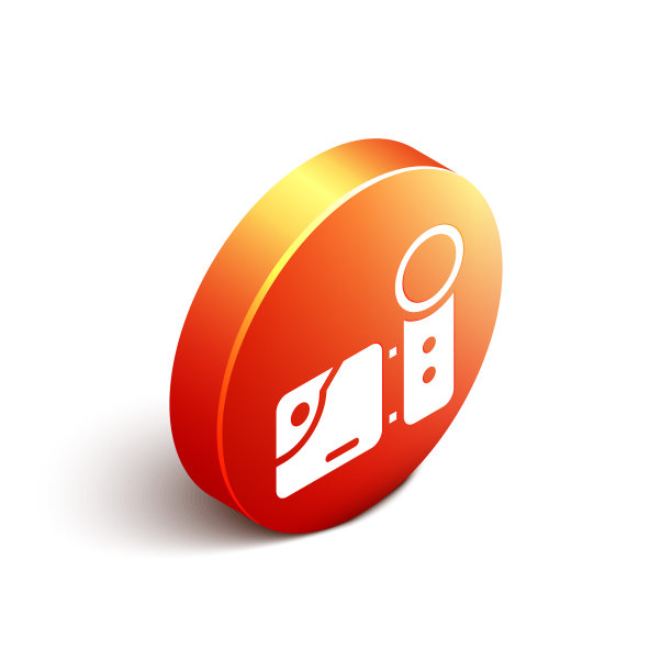 等距电影摄像机图标孤立在白色图片下载