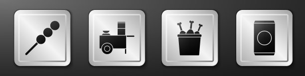 把肉丸放在木棍上，放在街边小吃上图片下载