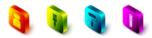 设置等距颜料水粉画罐染料颜料图片下载