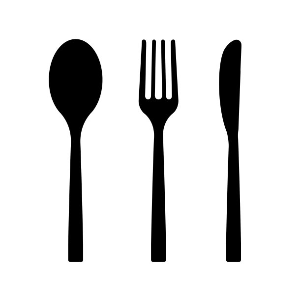 在餐馆吃饭用的叉子、勺子和刀图片下载