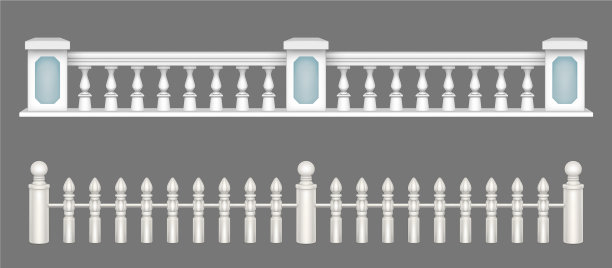 阳台上的白色大理石栏杆图片下载