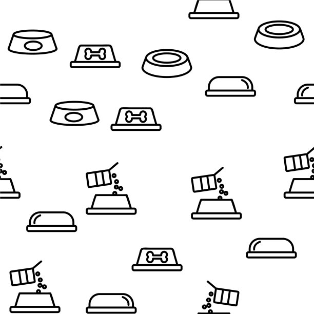 宠物碗无缝图案图片下载