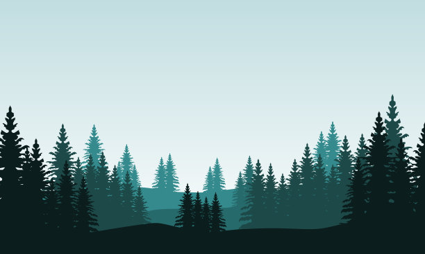 城市边缘有美丽的自然风光。城市向量图片下载