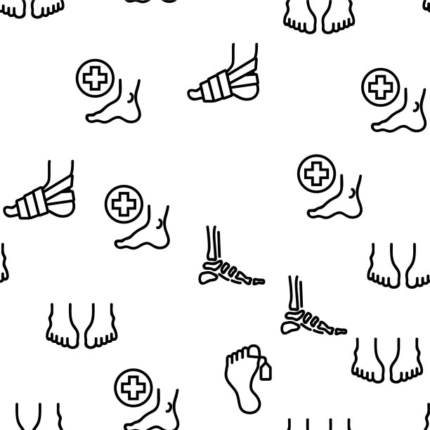 足部人体部分无缝模式图片下载