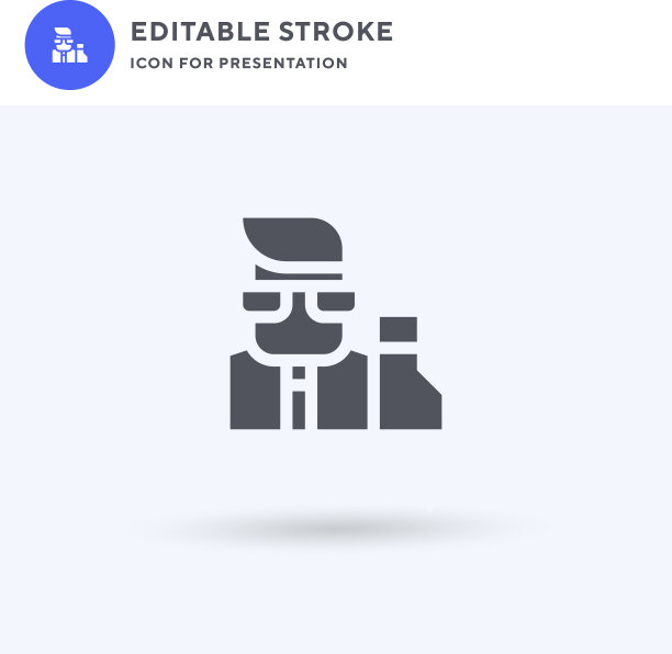 科学家图标填充平面标志固体图片下载