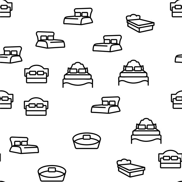 床卧室家具无缝图案图片下载