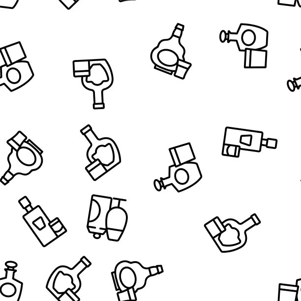 酒精饮料瓶无缝图案图片下载