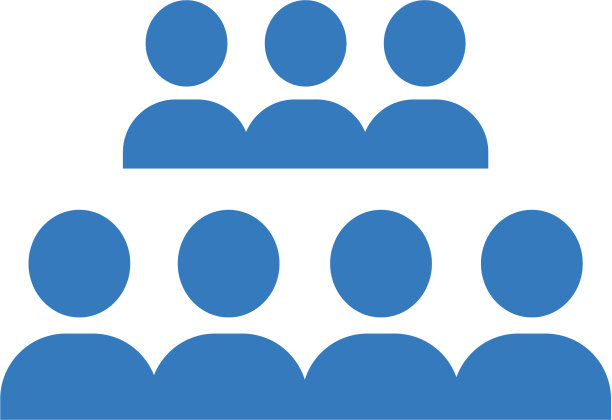 坐着的人排蓝色图标图片下载