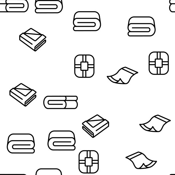 毛毯与毛巾无缝图案图片下载