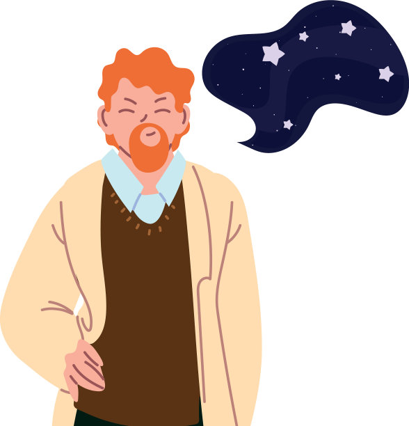 红发男子与夜泡卡通图片下载