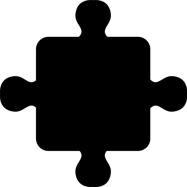 拼图图标剪影风格图片下载