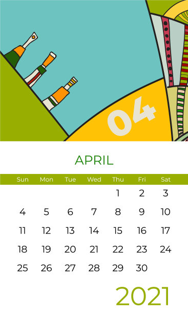 2021年四月日历抽象当代艺术图片下载