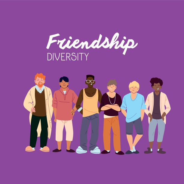 男性卡通文化多样性设计图片下载