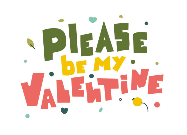 请用抽象的风格，平面矢量插图，做我的情人节情书。节日的背景。图片下载