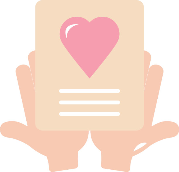 爱心卡片扁平风图标图片下载