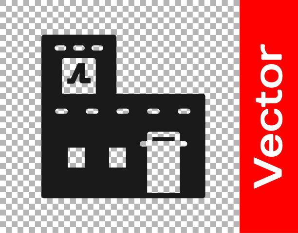 黑色传统的墨西哥房子图标孤立在透明的背景。向量图片下载