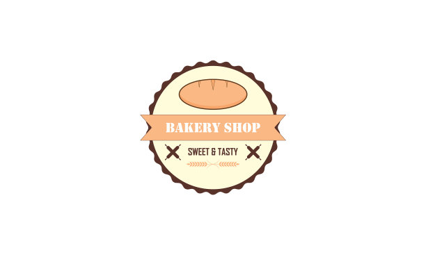 平面面包房标志面包房徽章标志图片下载