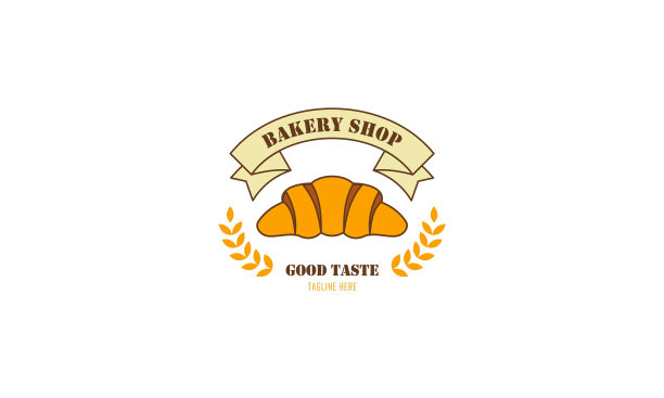 平面面包房标志面包房徽章标志图片下载