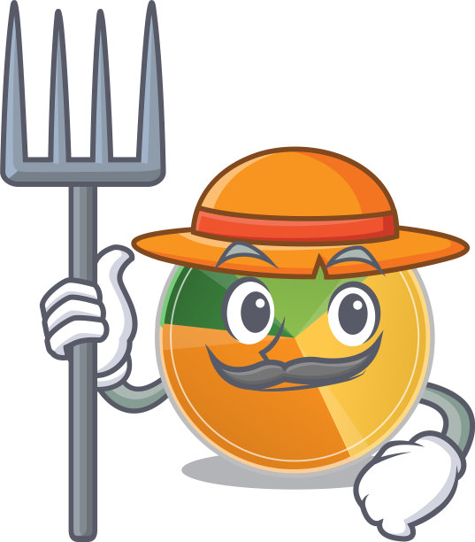 快乐的农民饼图卡通图片图片下载