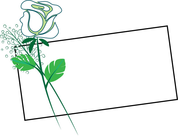 向量玫瑰花卡边框边框背景图片下载
