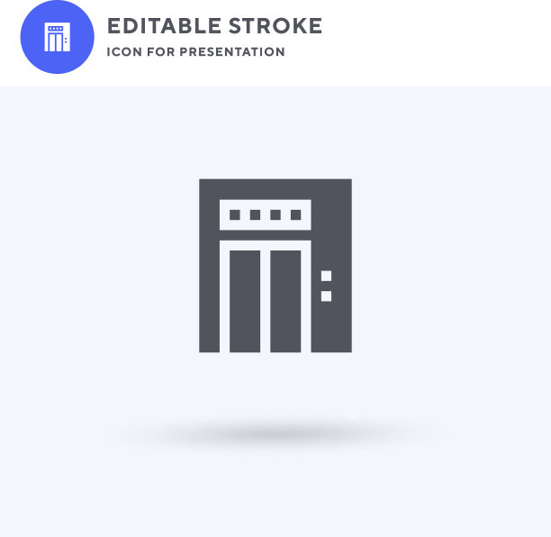 升降机图标填充平坦标志实图片下载