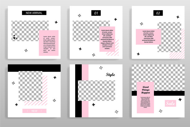 最小的黑粉社交媒体布局模板图片下载