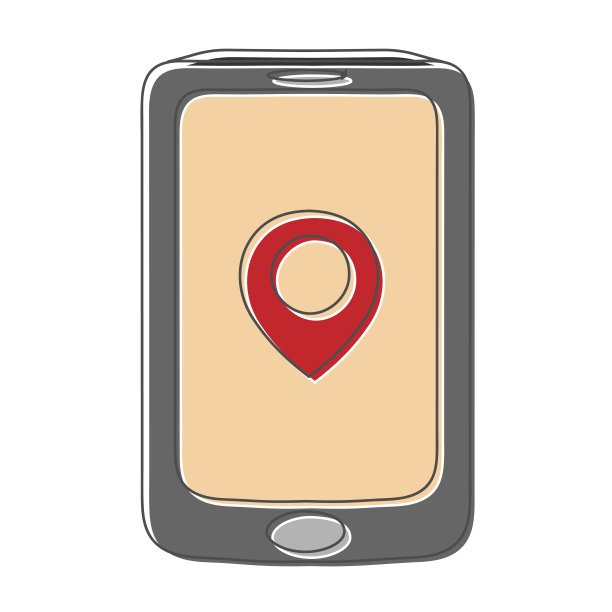 地图应用手绘设计矢量插图图片下载