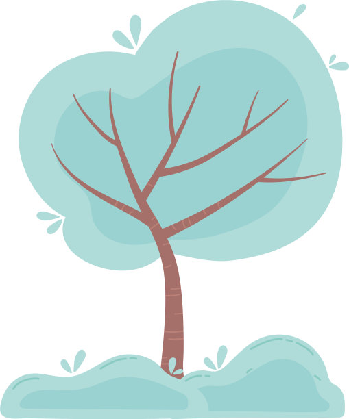 绿树绿叶植物孤立图标设计图片下载