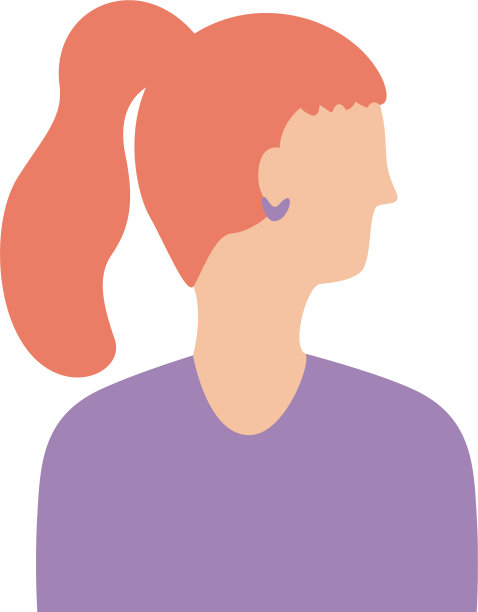 年轻女子头像人物形象扁平风格图片下载