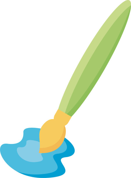 油漆笔刷工具扁平化样式图标图片下载