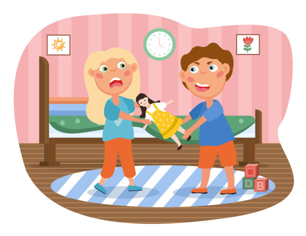 兄妹一起分享玩具图片下载