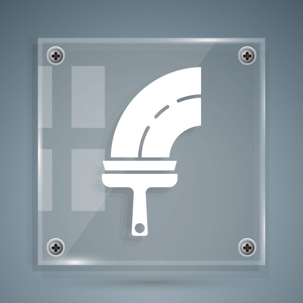 白色清洁服务与橡胶清洁剂的窗口图标隔离在灰色背景。刮刀,刮刀,刮水器。方形玻璃面板。向量图片下载