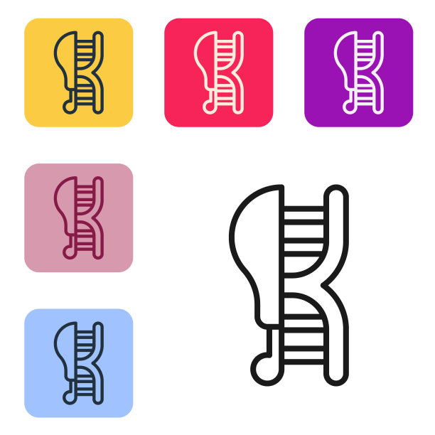 黑线转基因鸡图标孤立在白色背景。注射器被注射到鸡身上。设置图标的颜色方形按钮。向量图片下载