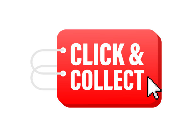 点击收集按钮进行市场设计。矢量插图。商店的标签。点击按钮。数字营销插图。图片下载