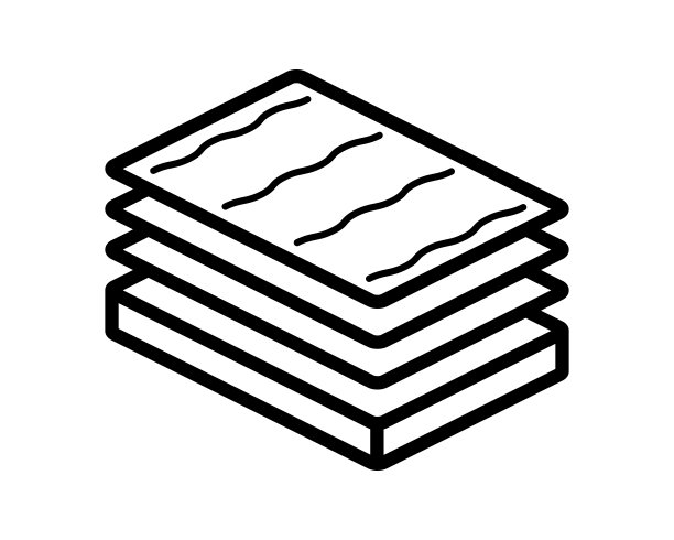 床垫图标矢量孤立在白色背景，床垫透明标志，细象形或轮廓符号设计在线性风格图片下载