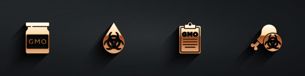 设置转基因，和转基因研究鸡图标与长影子。向量图片下载