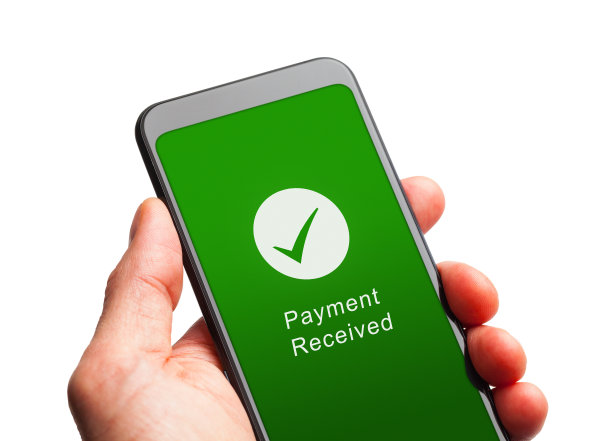 手持智能手机与付款收到图片下载
